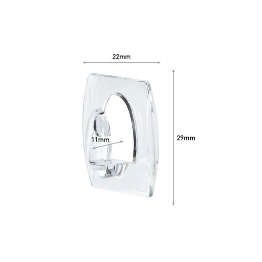 COMMAND MINI GANCHOS, TRANSPARENTES, 22 x 29 x 11 mm, 6 uds + 8 TIRAS, MÁX 225 g
