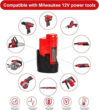Kit 2x Baterías 12V 3.0Ah + Cargador (Compatible Milwaukee M12)