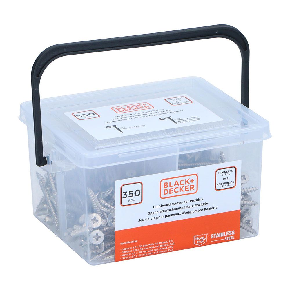 SURTIDO DE TORNILLOS PARA MADERA  SS BLACK+DECKER