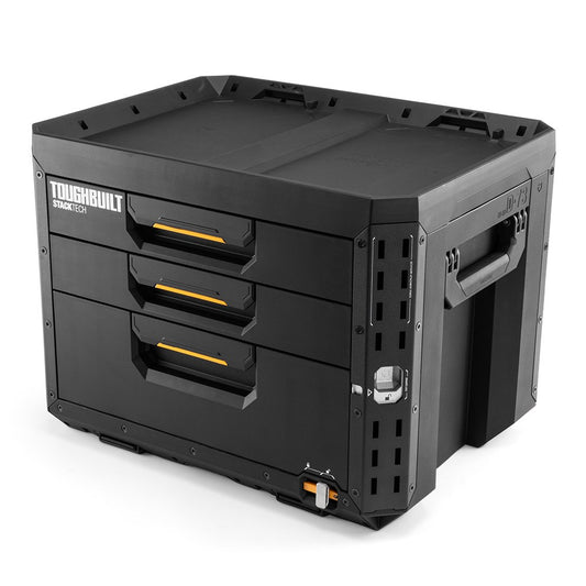 CAJA DE HERRAMIENTAS XL CON 3 CAJONES Y CERRADURA, STACKTECH, 53 x 40,5 x 39,5 cm