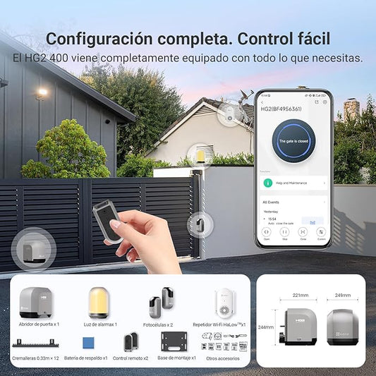 Motor Puertas Correderas Exterior EZVIZ HG2 (Hasta 6m / 400kg)