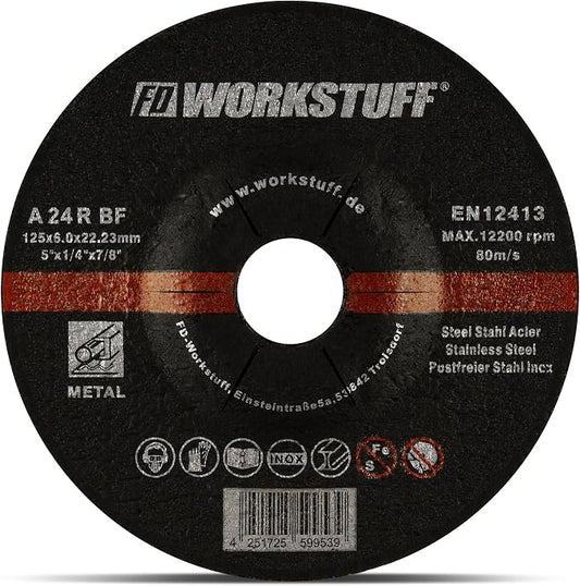 Pack 5 Discos de Desbaste Fd-Workstuff 125x6.0mm (Metal)