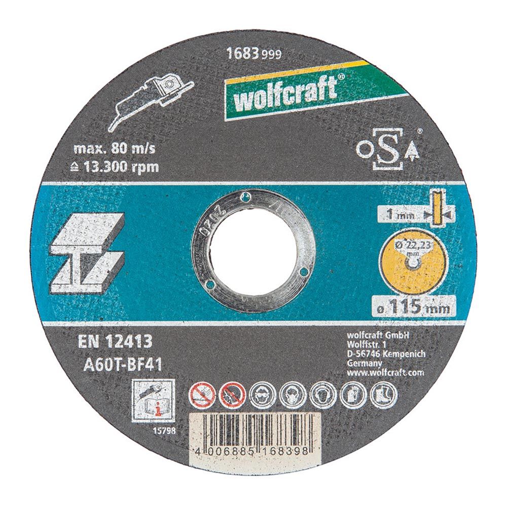 DISCO CORTE PARA METAL Ø115 x 1,0 x 22,23 mm