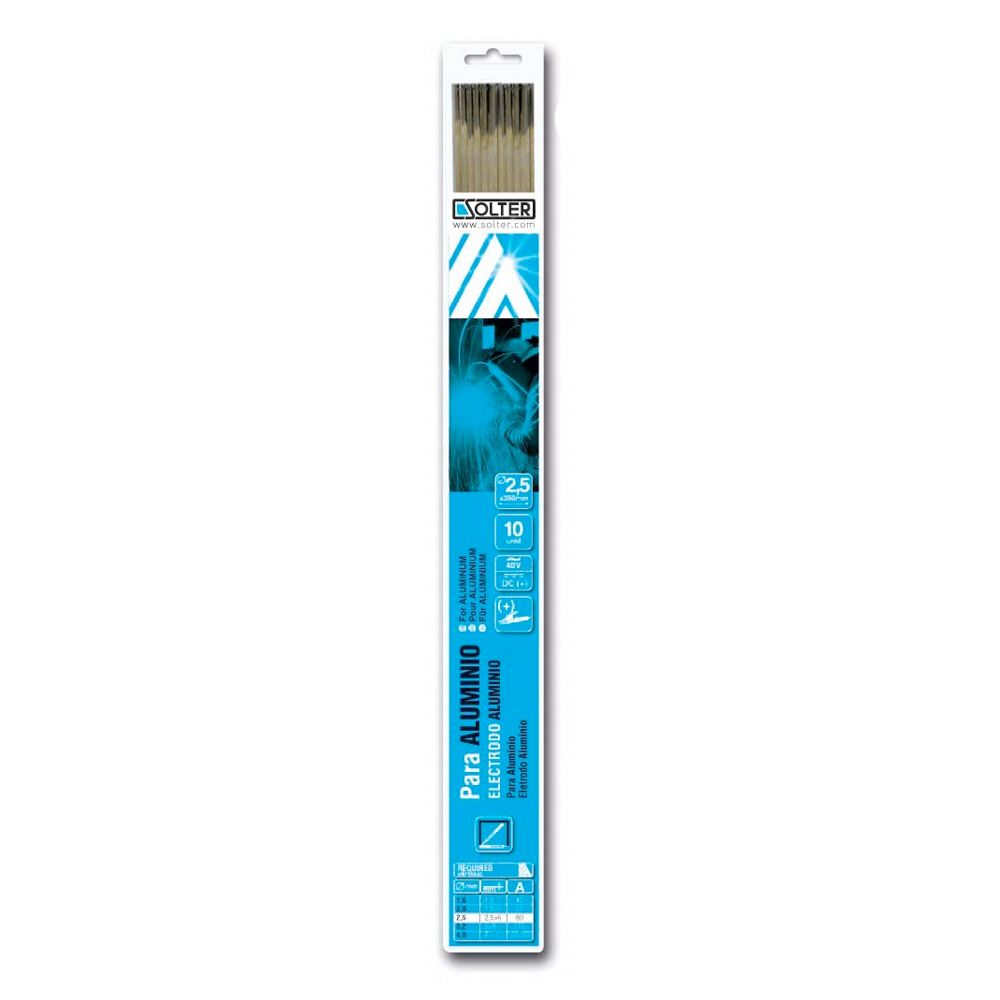 ELECTRODO PARA ALUMINIO Ø2,5 mm, BLISTER 10 uds