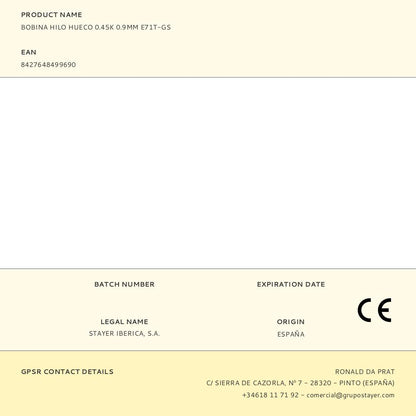 BOBINA HILO HUECO E71T-GS 0.9 mm