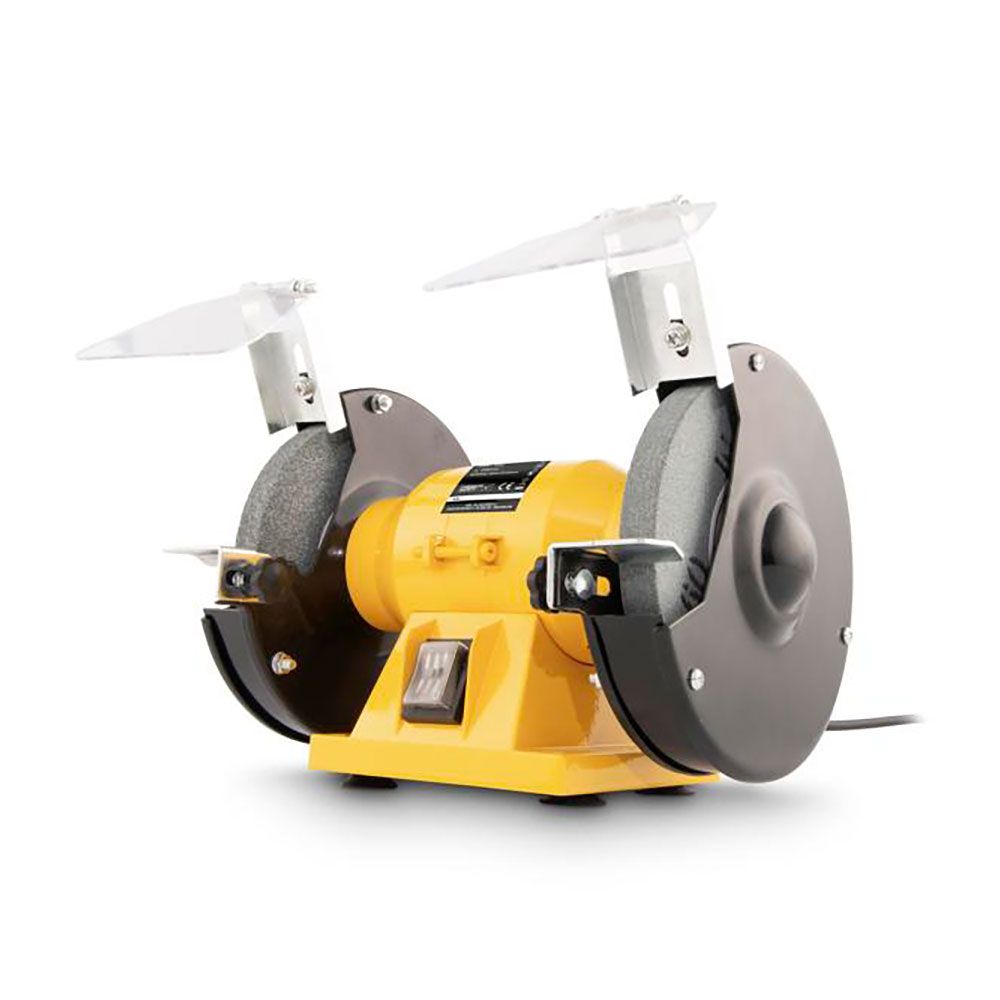 ESMERILADORA DE BANCO + 2 RUEDAS ABRASIVAS DE Ø150 mm, 150 W CON CABLE 2 m