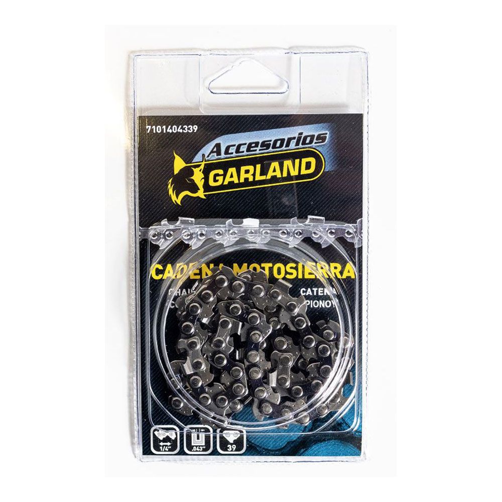 CADENA DE MOTOSIERRA 39 ESLABONES, ¼ pulg, 0.043 pulg, APTA PARA MODELO RODENT 604W-v21 y v22
