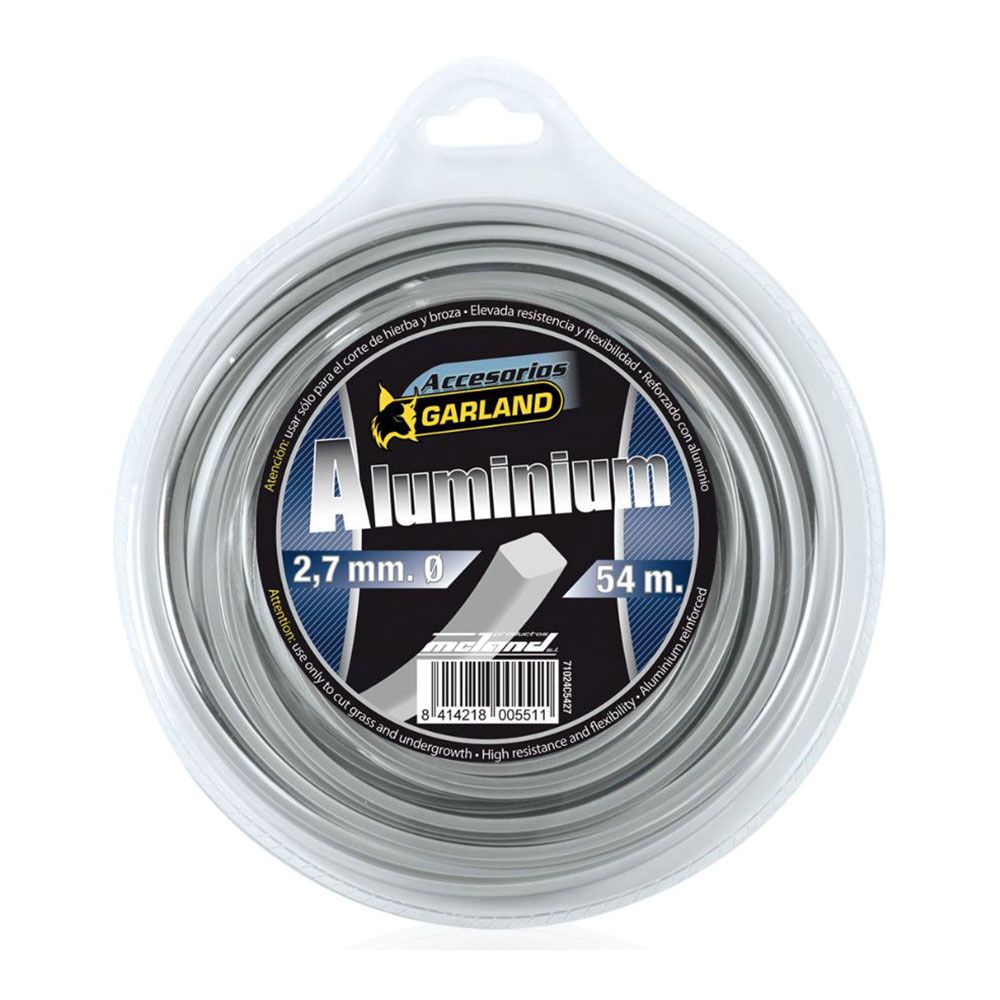 HILO PARA DESBROZADORA ALUMINIUM, CUADRADO, Ø2,7 mm, DISPENSADOR 54 m