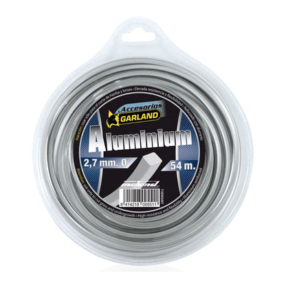 HILO PARA DESBROZADORA ALUMINIUM, CUADRADO, Ø2,7 mm, DISPENSADOR 54 m