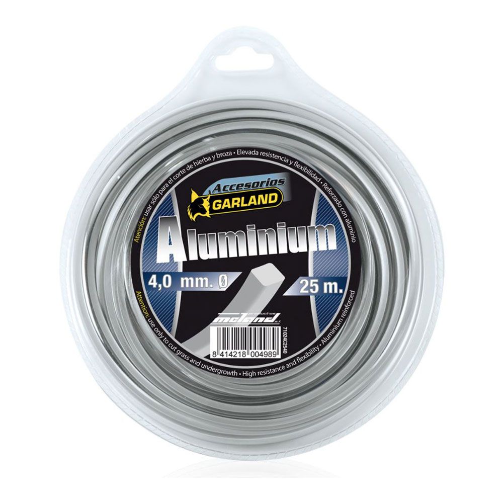 HILO PARA DESBROZADORA ALUMINIUM, CUADRADO, Ø4,0 mm, DISPENSADOR 25 m
