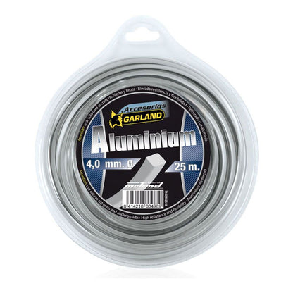 HILO PARA DESBROZADORA ALUMINIUM, CUADRADO, Ø4,0 mm, DISPENSADOR 25 m
