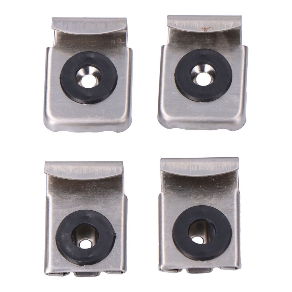 GRAPAS LUNA, REGULABLES, DE ACERO INOXIDABLE CON ACABADO CROMADO, 22 x 30 mm, 4 uds, BLISTER