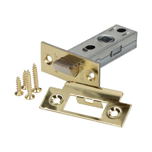 PICAPORTE, TUBULAR, MODELO PCT03, DE ACERO CON ACABADO LATONADO, 68 x 25 x 57,5 mm, BLISTER