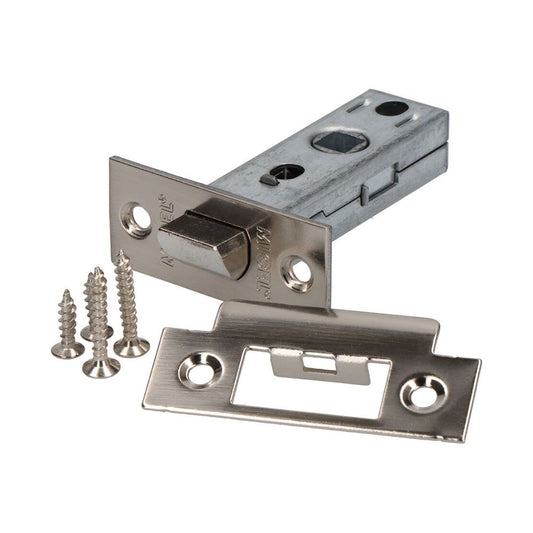 PICAPORTE, TUBULAR, MODELO PCT03, DE ACERO CON ACABADO NIQUEL SATINADO, 68 x 25 x 57,5 mm, BLISTER