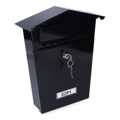 BUZON DE ACERO MODELO HOUSE NEGRO 210 x 60 x 300 mm