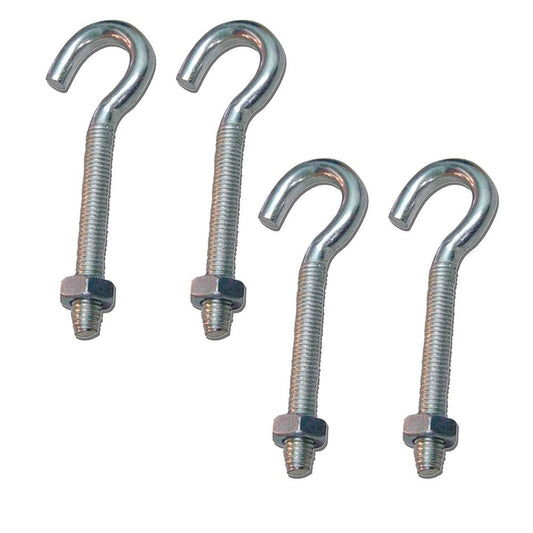 HEMBRILLA ABIERTA CON TUERCA HM02, M4 x 30 mm, ZINCADO, BLISTER 4 uds