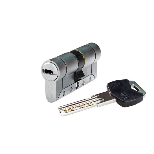 CILINDRO IRIDIUM M IRM3030NC. NÍQUEL 60mm (30+30mm) LEVA CORTA 13mm CON 5 LLAVES DE SEGURIDAD. IFAM