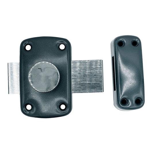 CERROJO, SEGURIDAD, SOBREPONER, CON RULETA, MODELO CRR15, DE ACERO CON ACABADO GRIS