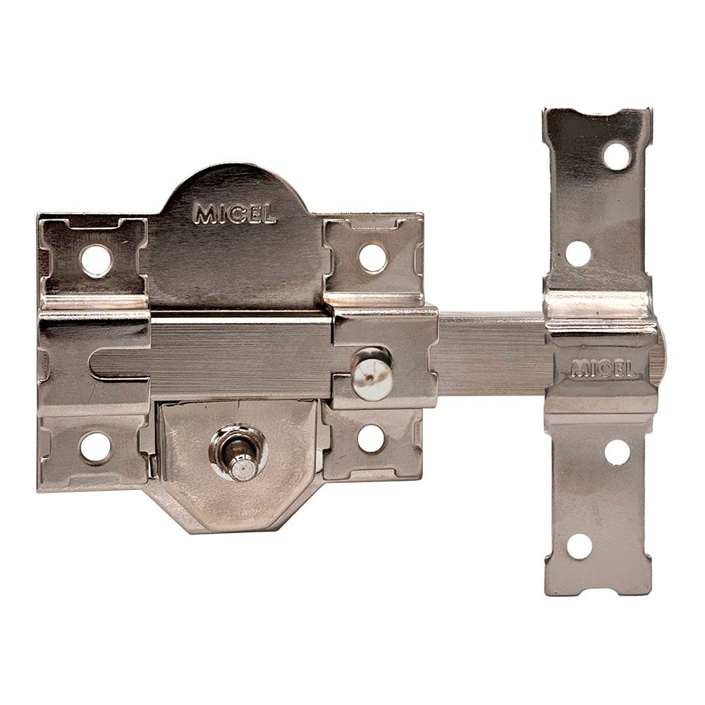 CERROJO, SEGURIDAD, SOBREPONER, MODELO CRR08, DE ACERO CON ACABADO NÍQUEL, 86B/50 mm, CON 3 LLAVES SERRATA