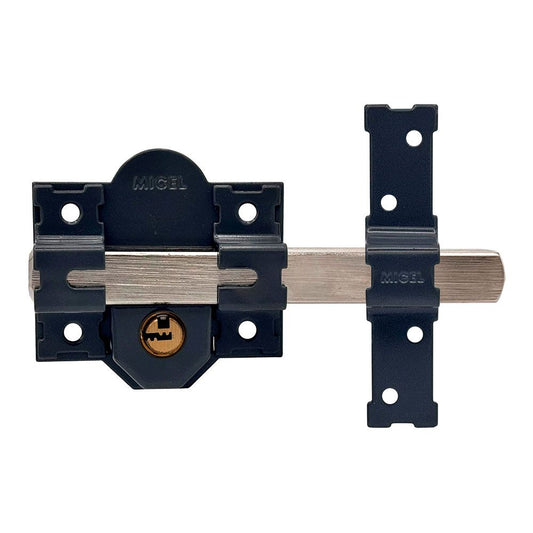 CERROJO, SEGURIDAD, SOBREPONER, MODELO CRR11, DE ACERO CON ACABADO GRIS, 86L/50 mm, CON 5 LLAVES Y CADENILLA