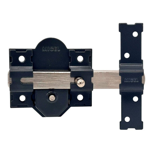 CERROJO, SEGURIDAD, SOBREPONER, MODELO CRR12, DE ACERO CON ACABADO GRIS, 86B/50 mm, CON 3 LLAVES SERRATA