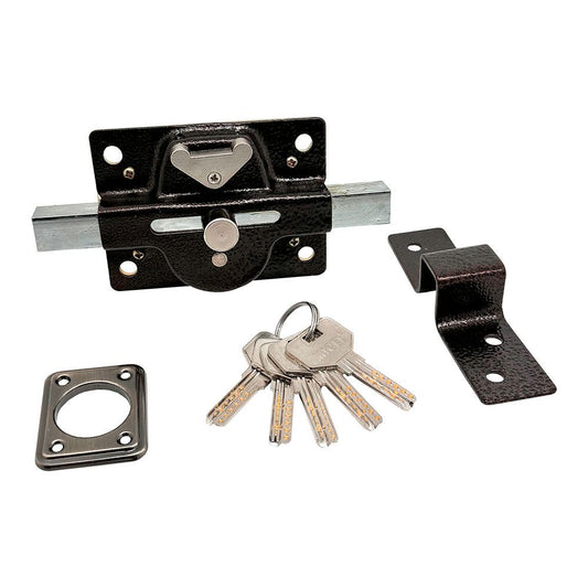 CERROJO, SEGURIDAD, SOBREPONER, MODELO CRR02, DE ACERO CON ACABADO MARRÓN