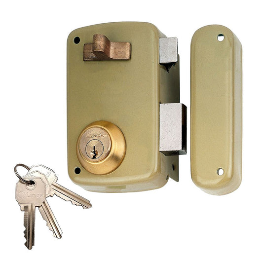 CERRADURA, SOBREPONER, MODELO 95056AHE60D, CON CILINDRO 5056A, ENTRADA 60 mm, MANO DERECHA