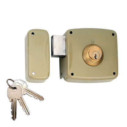 CERRADURA, SOBREPONER, MODELO 95124AHE08I, CON CILINDRO 5124A, ENTRADA 80 mm, MANO IZQUIERDA