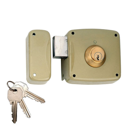 CERRADURA, SOBREPONER, MODELO 95124AHE10I, CON CILINDRO 5124A, ENTRADA 100 mm, MANO IZQUIERDA