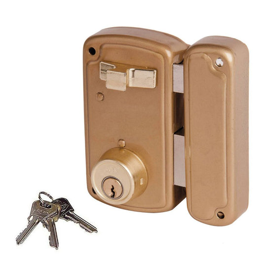 CERRADURA, SOBREPONER, MODELO 4056AHB075D, CON PICAPORTE, PALANCA Y CERRADURA DE 1 PUNTO, MANO DERECHA
