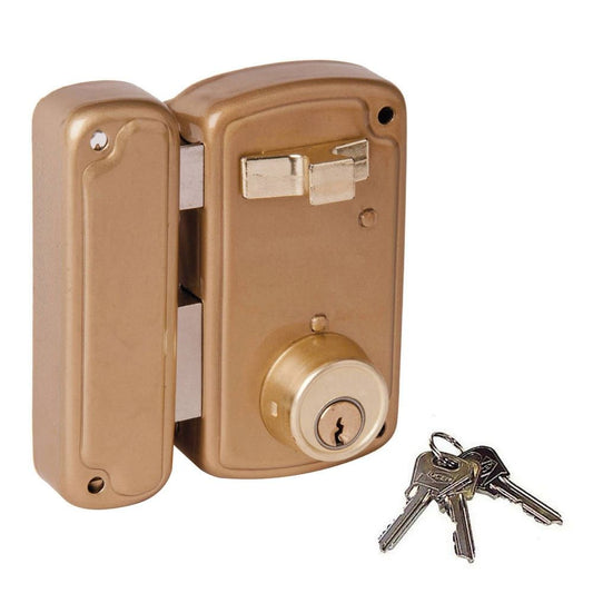 CERRADURA, SOBREPONER, MODELO 4056AHB075I, CON PICAPORTE, PALANCA Y CERRADURA DE 1 PUNTO, MANO IZQUIERDA