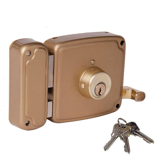 CERRADURA, SOBREPONER, MODELO 4125HB100I, CON PESTILLO Y LLAVE DE 1 PUNTO, MANO IZQUIERDA