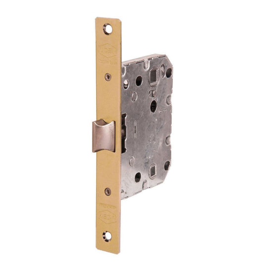 PICAPORTE, UNIFICADO, DE PASO Y CONDENA, MODELO 6137BCHL050, DE HIERRO CON ACABADO LATONADO, 20 x 165 x 50 mm