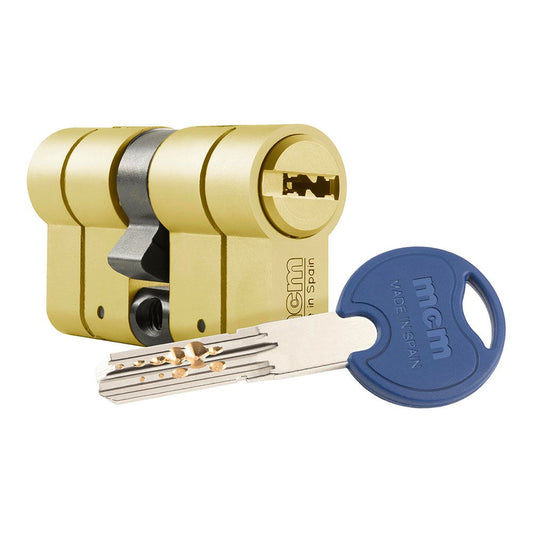 CILINDRO SCX+ DE ALTA SEGURIDAD ANTI-ROTURA, ANTIBUMPING Y ANTIGANZÚA. 30-40 LATÓN Y DOBLE EMBRAGUE. SCX+DE:30-40 MCM