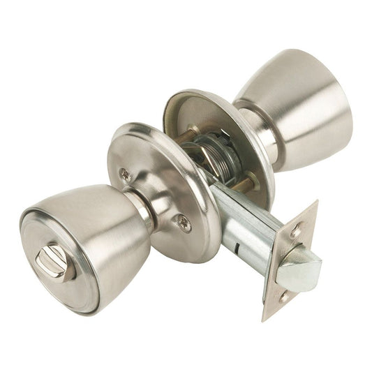 CERRADURA CON POMO, POMO CON CONDENA, MODELO 509B-4-4-70, ACABADO INOXIDABLE