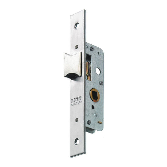 CERRADURA, EMBUTIR, 1 PUNTO, CON PICAPORTE REVERSIBLE, ACABADO INOXIDABLE, MODELO 1548-21