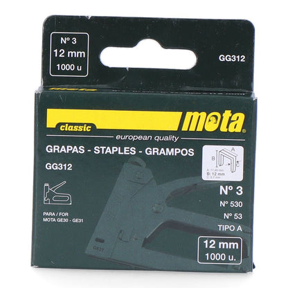 GRAPAS Nº 3 DE 12 mm ESPESOR 0,7 mm, 1000 uds