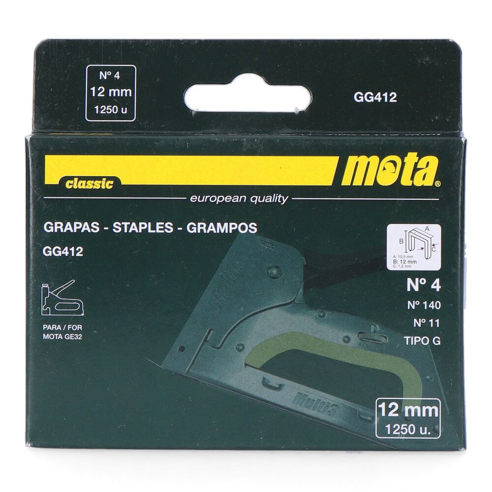GRAPAS Nº 4 DE 12 mm ESPESOR 1,2 mm, 1000 uds