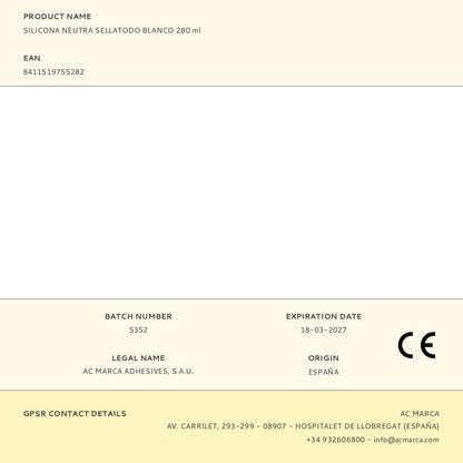 SILICONA NEUTRA SELLATODO BLANCO 280 ml