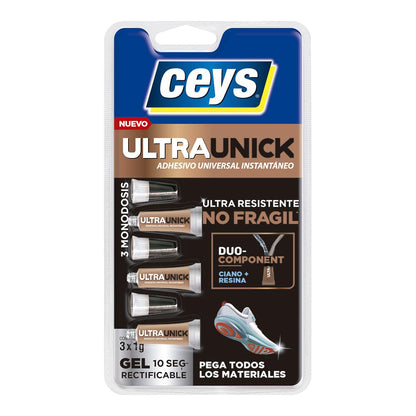 ADHESIVO ULTRAUNICK PODER EXTREMO GEL MONODOSIS 3 x 1 g