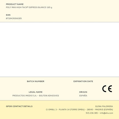 POLY MAX HIGH TACK® EXPRESS BLANCO 165 g