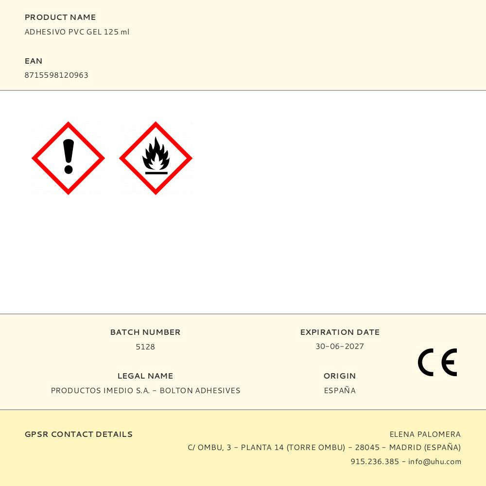 ADHESIVO PVC GEL 125 ml