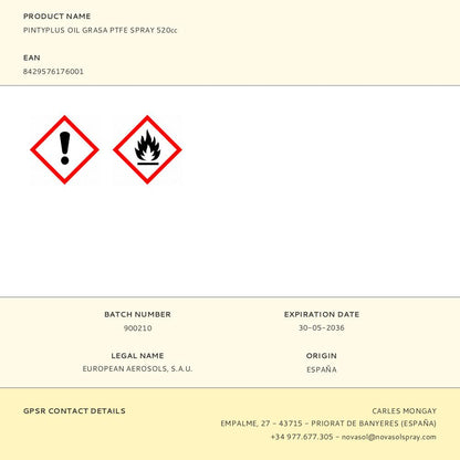PINTYPLUS OIL GRASA PTFE SPRAY 520cc