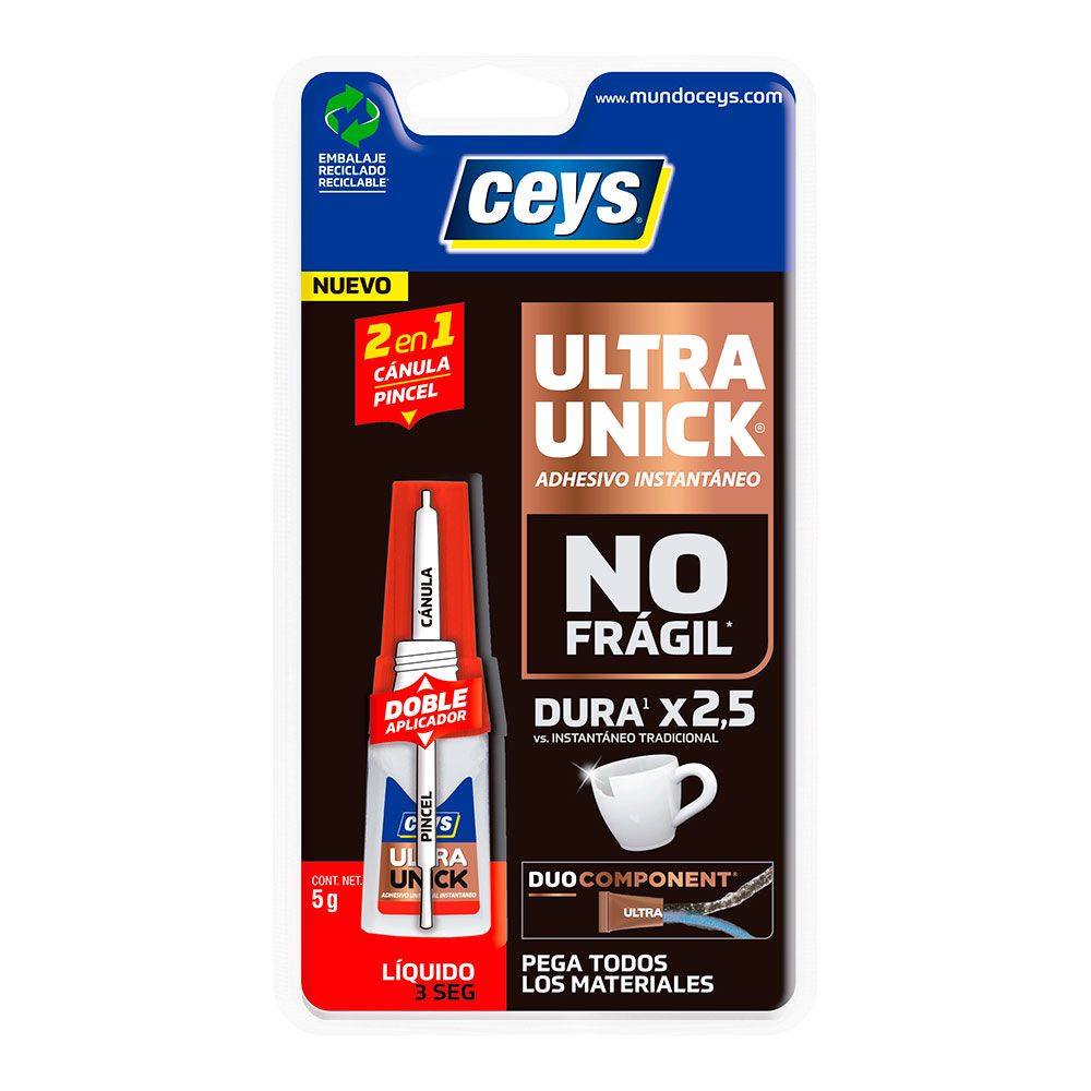 ADHESIVO UNIVERSAL ULTRA UNICK, CÁNULA / PINCEL, 5 g