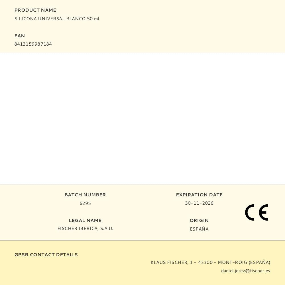 SILICONA UNIVERSAL BLANCO 50 ml