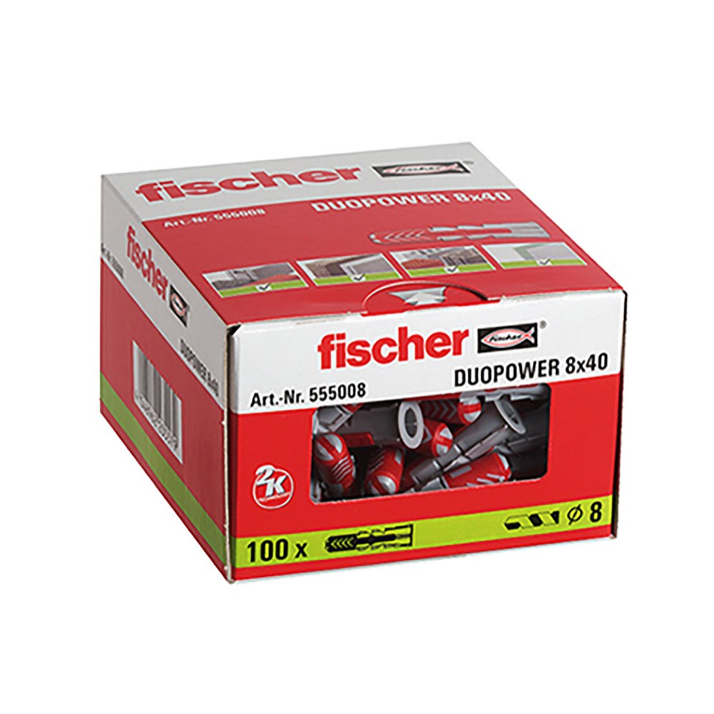 TACO DUOPOWER Ø8 x 40 mm, CAJA 100 uds
