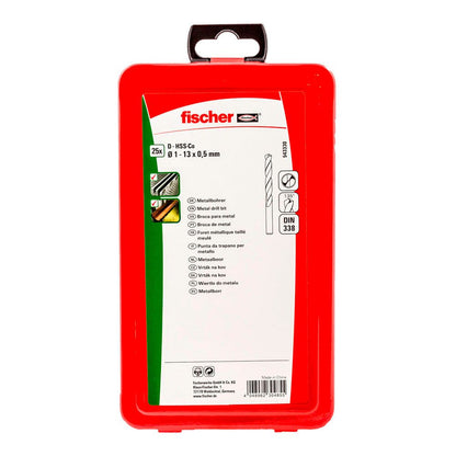 BROCA PARA METAL HSS-Co DIN 338, JUEGO 25 PIEZAS, Ø1,00 - Ø13,00 mm