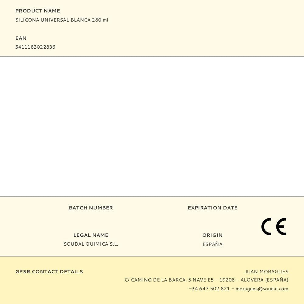SILICONA UNIVERSAL BLANCA 280 ml
