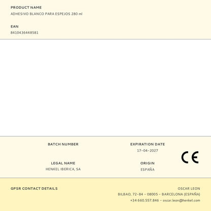 ADHESIVO BLANCO PARA ESPEJOS 280 ml