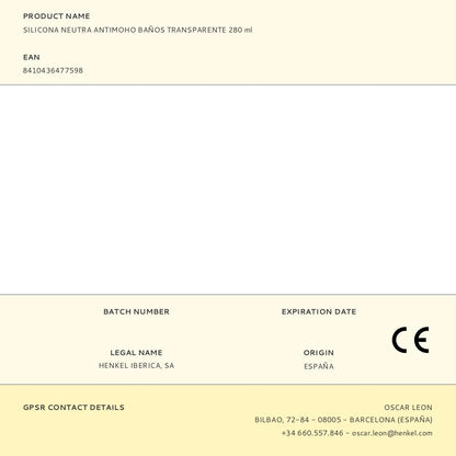 SILICONA NEUTRA ANTIMOHO BAÑOS TRANSPARENTE 280 ml